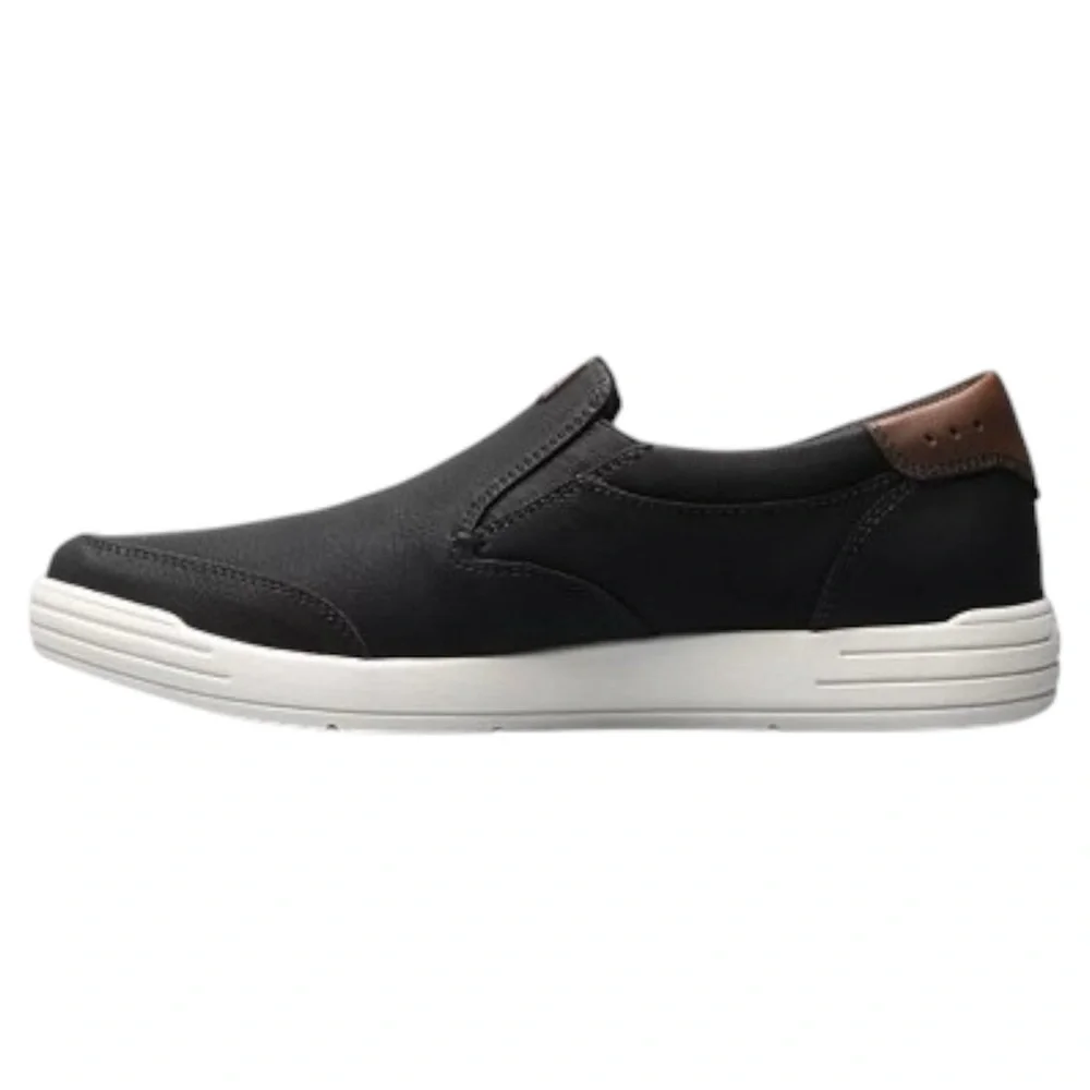 Nunn Bush Mens 84820-001 Kore Tech Black Brown Slip On Sneakers 12W Wide Fit‎